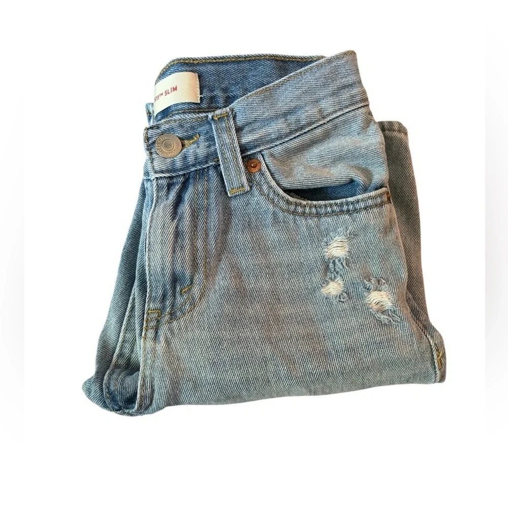 Levi's Light Blue jeans bottoms short for boys size:8